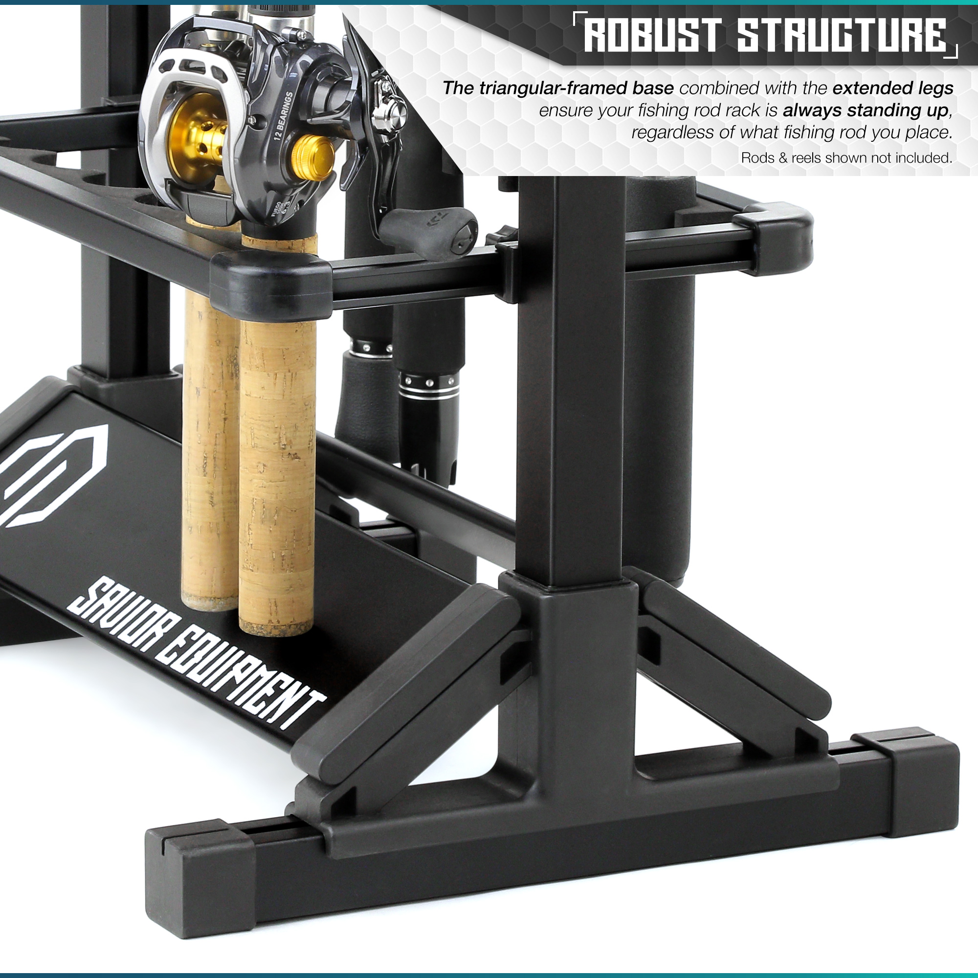 [SAVIOR] 12 Slot Fishing Rod Rack Stand Pole Ground Holder 