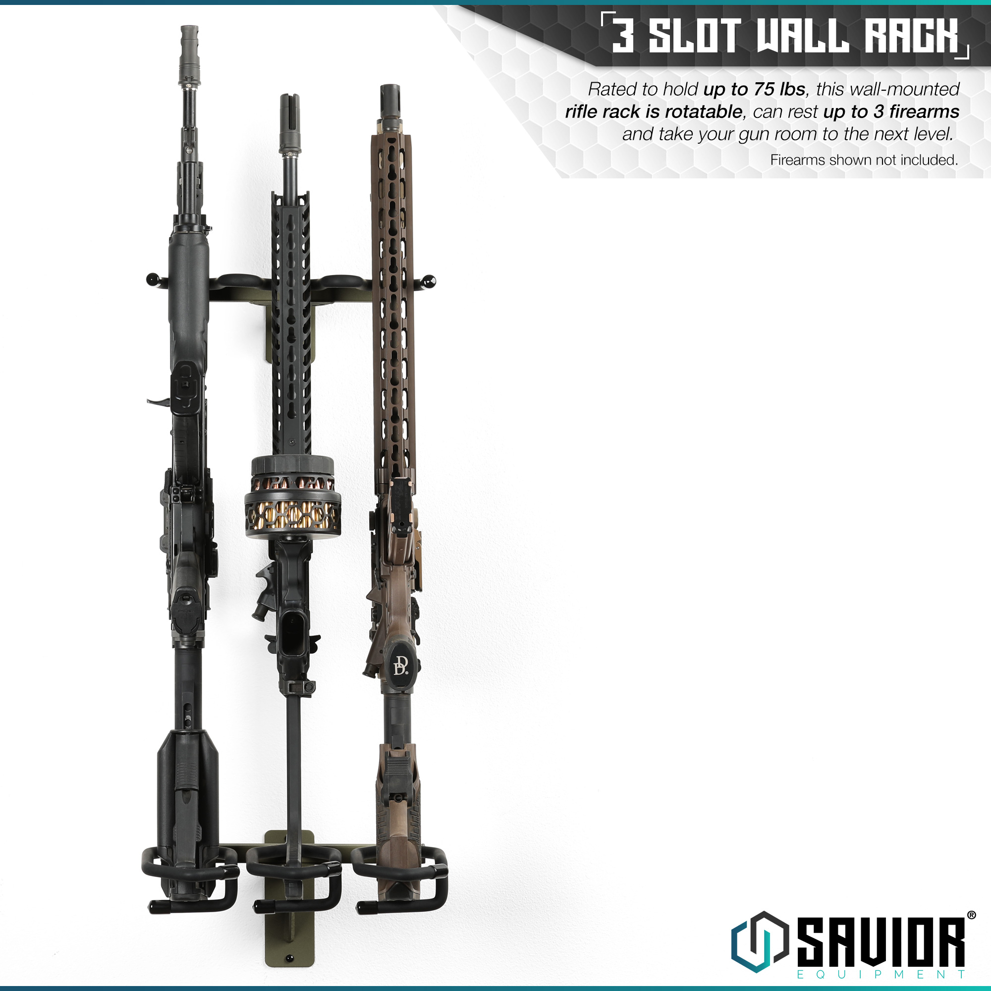 SKU: Angle Adjustable Rifle Wall Rack - 3 Slots