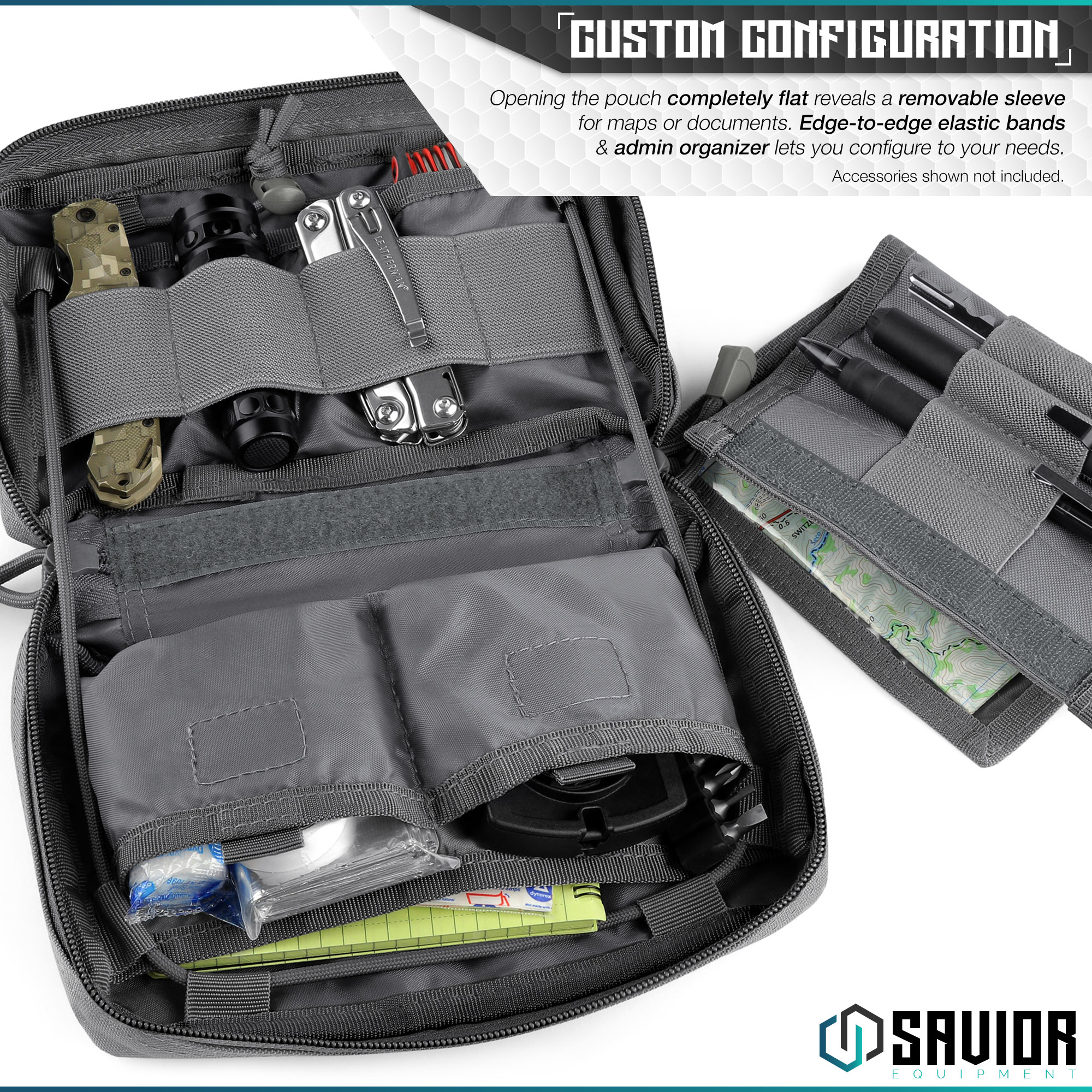 "LASERCUT STYLE MOLLE" Tactical Admin Pouch Military Tool Modular