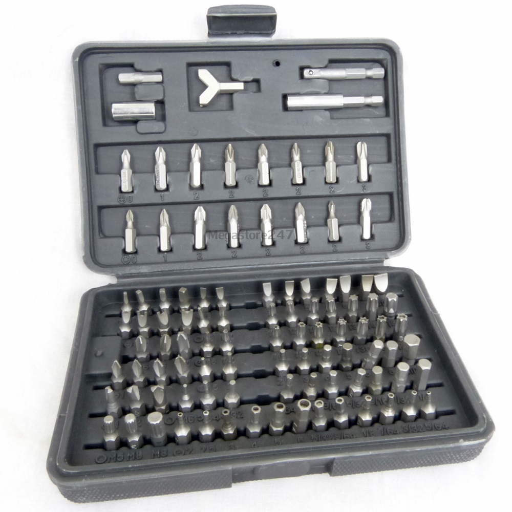 Security Screwdriver Bit Set Torx Phillips Pozi Screw Bits Chrome
