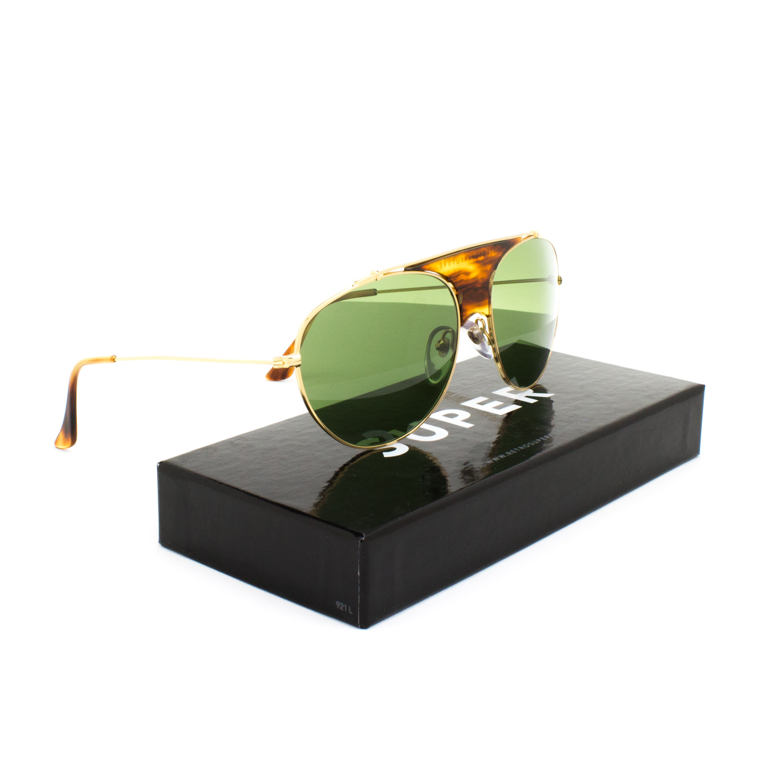 RETROSUPERFUTURE Super Leon Hunter Thompson Sunglasses Gold Havana