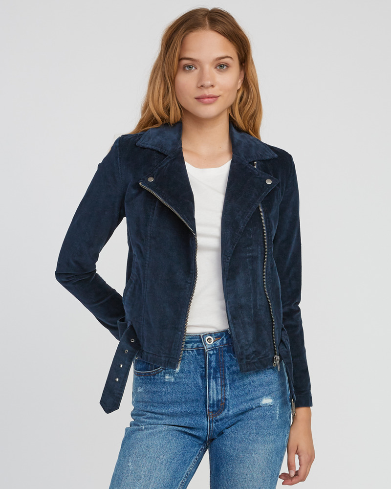 navy biker jacket womens