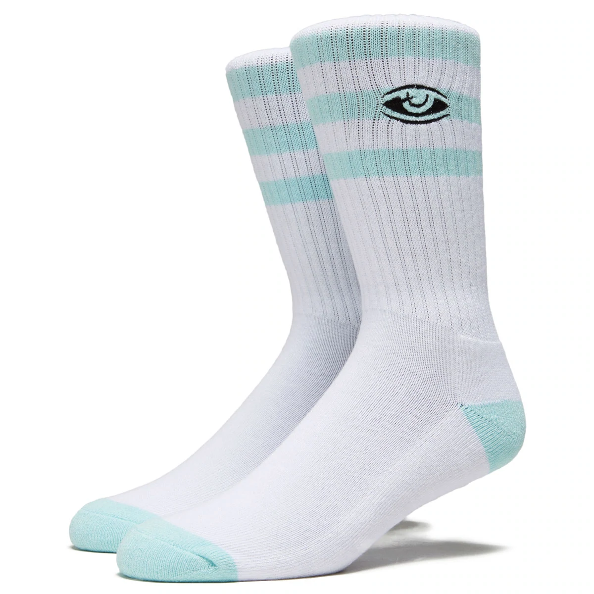 Toy Machine Watching Crew Socks Sky Blue OneSize | eBay