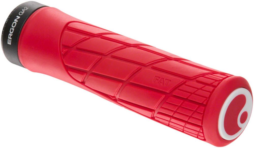 Ergon GA2 Fat Grips Risky Red Lock On Extra Thick 136mm Round 135g Flangeless