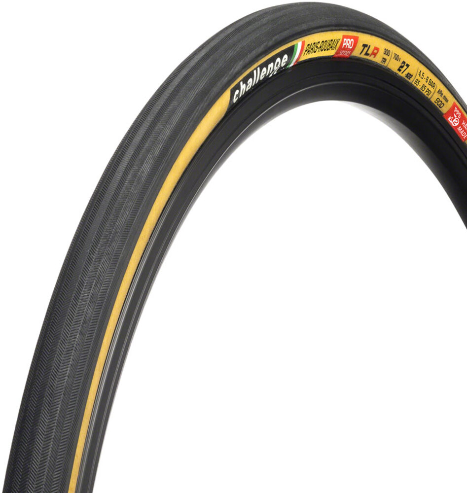 Challenge Paris Roubaix Pro Tire 700 x 27 Clincher Folding Black/Tan 300tpi Challenge Paris Roubaix Pro Tire 700 x 27 Clincher Folding Black/Tan 300tpi