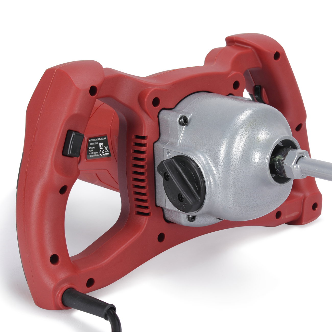 1600W Electric Mortar Mixer Dual Hi Low Gear 6 Speed Paint Cement Grout