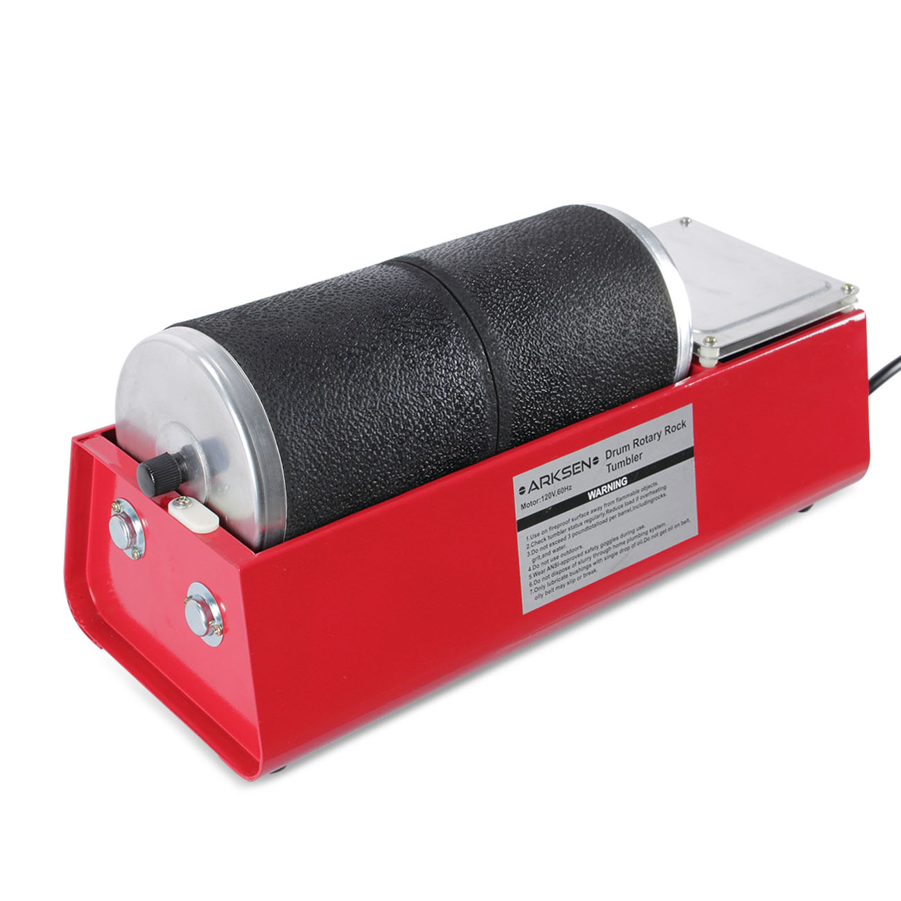 Electric Dual Drum Rotary Rock Polishing Double 3lb Capacity Barrels