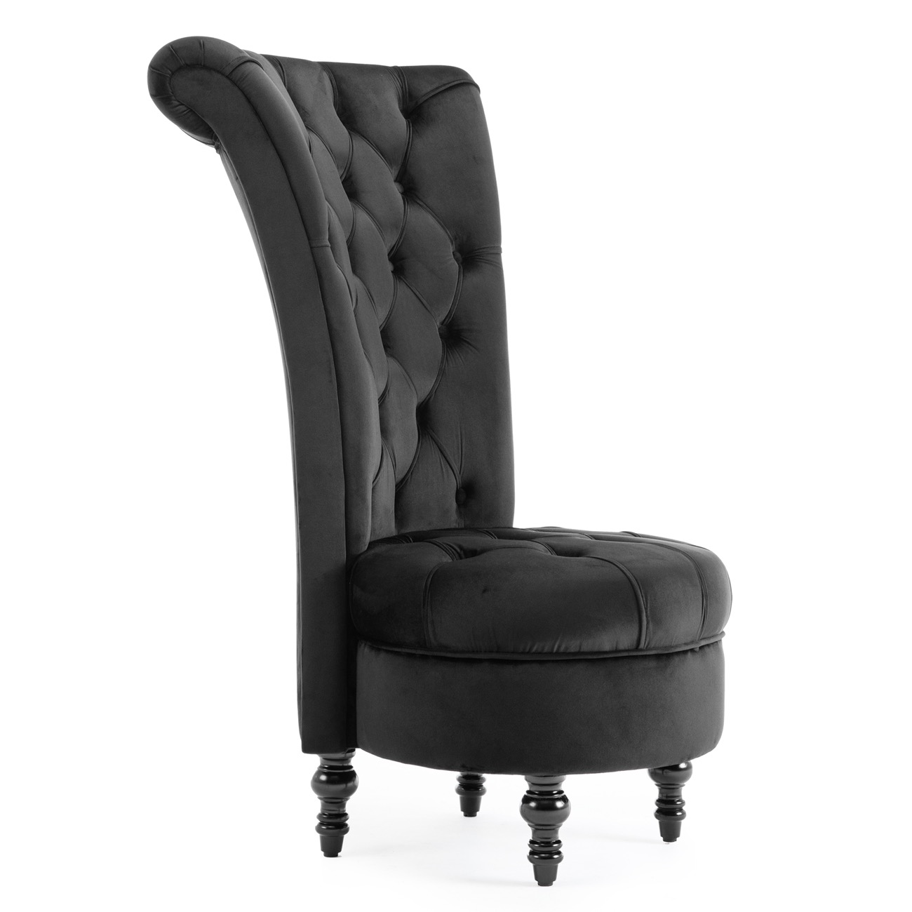 High Back Velvet Fabric Upholstered Living Room Gothic Accent Chair