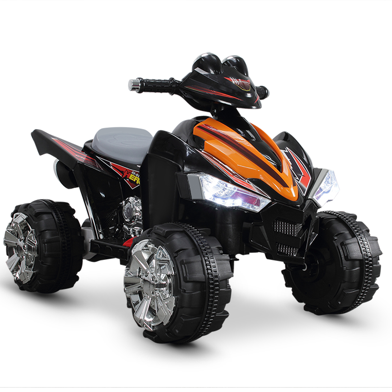 25" Kids Battery Powered ATV Quad 4 Wheeler Ride-On Car with 12V Motor, Orange
