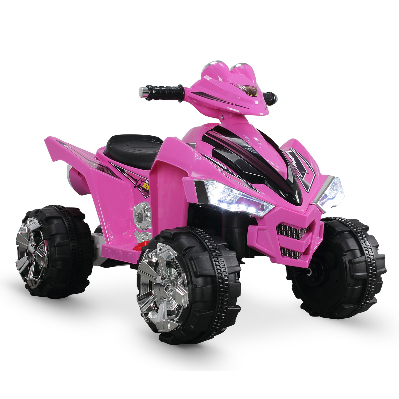 12V Battery Powered Electric Ride On Quad Kids Toy Cars ATV with 2 Speeds, Pink