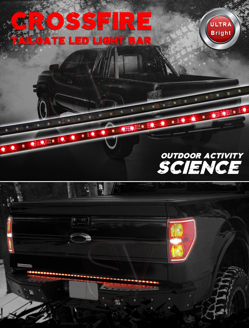 replacement tailgates for ford trucks on 60 Long 5 Function Led Rear Brake Trunk Tailgate Light Strip Bar Ford Ebay