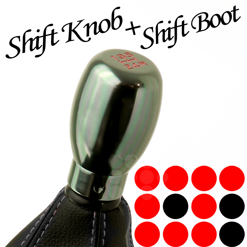 SHORT SHIFT KNOB BLUE STITCH SUEDE SHIFT BOOT EK3 EJ6 5 SPEED BLACK MT TRANS