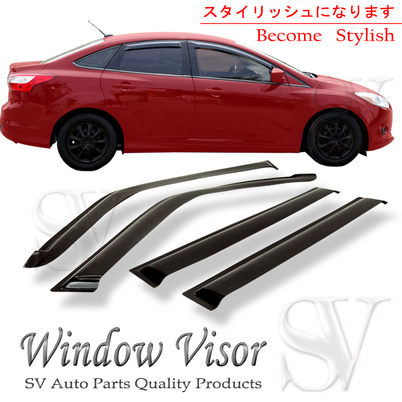 Window Vent Visors Wind Deflector Shade Ford Focus Sedan 2012 2013 2014 for sale online eBay