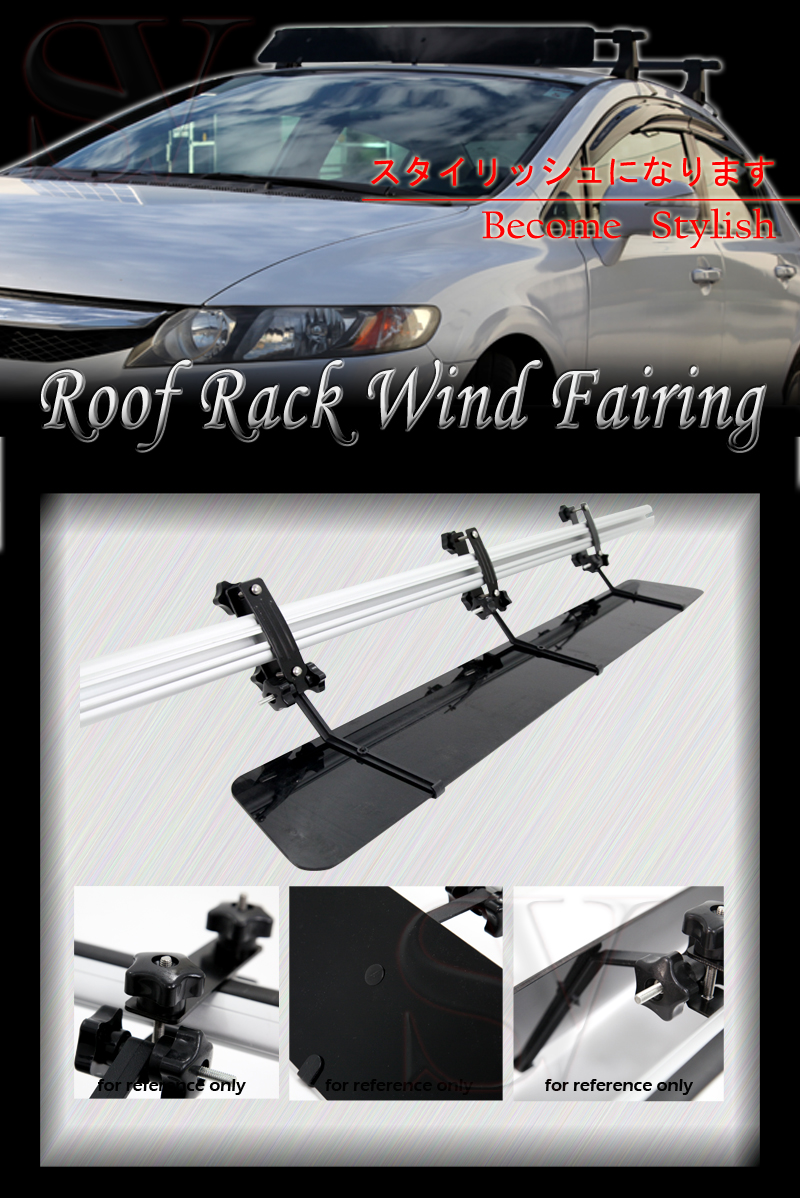 43/" Roof Top Cross Bar Air Deflector Aerodynamic Wind Fairing Set For Toyota
