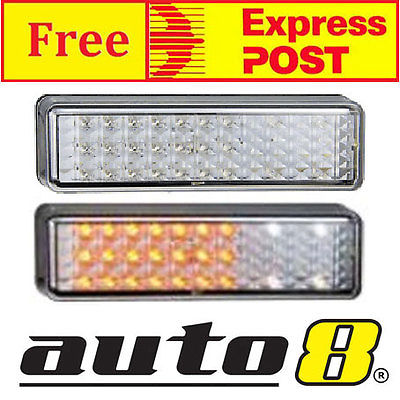Set Of 2 LED Bullbar Front Indicator & Park Lights Fits Most ARB Bull Bar Light