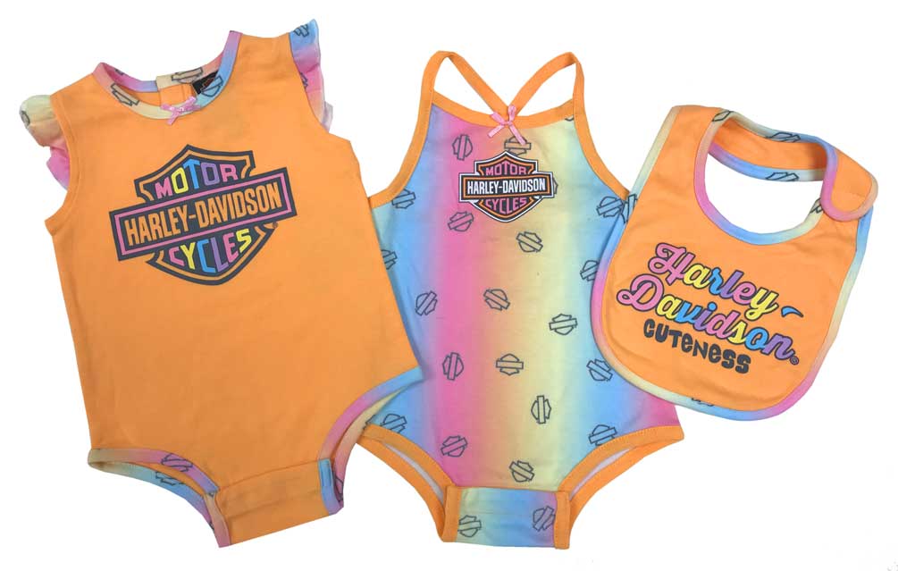 Harley-Davidson Baby Boys 2-Pack Creeper Set With Bib 3-Piece Set 3052905