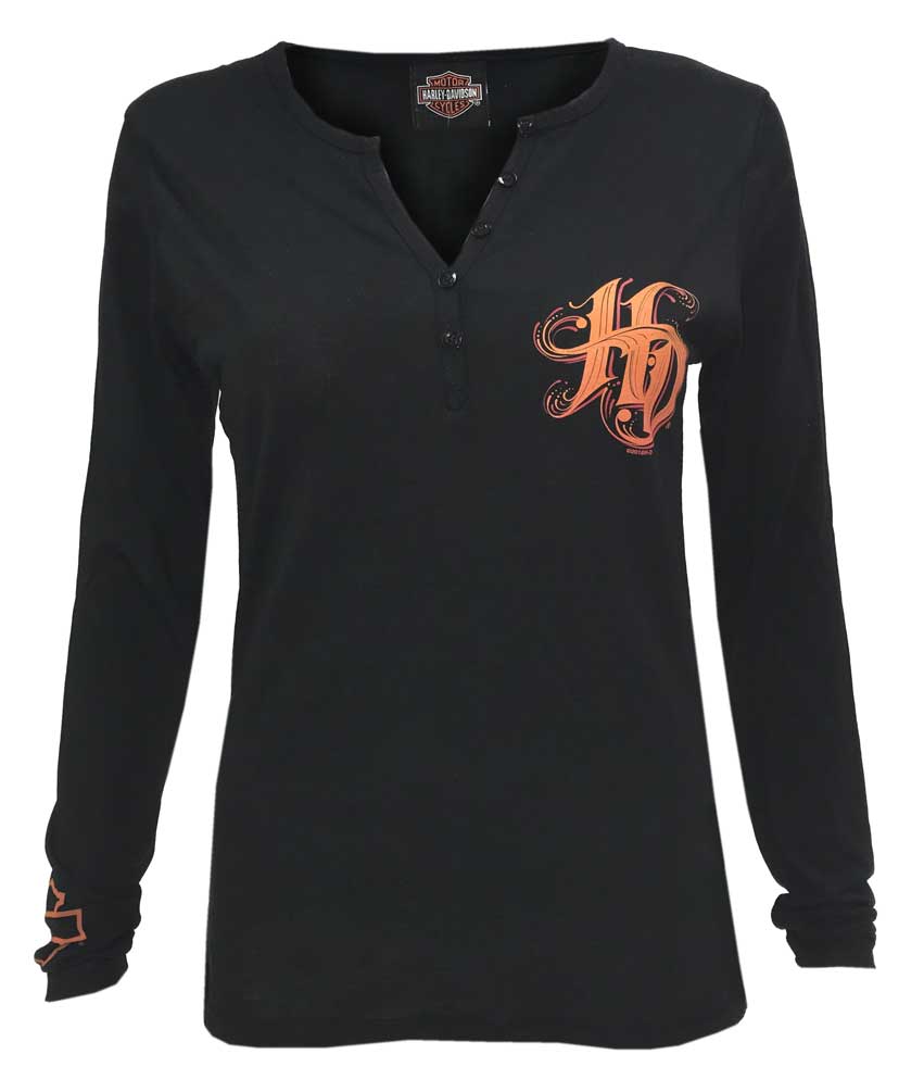 Harley Davidson Bar and Shield Gray long sleeve Henley Shirt Nwt Men/'s medium