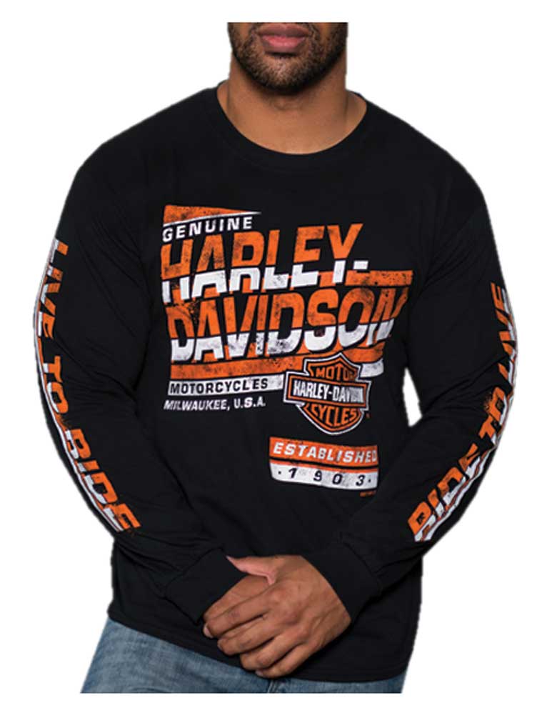 Harley-Davidson Men's Powerhouse H-D Crew-Neck Long Sleeve ...