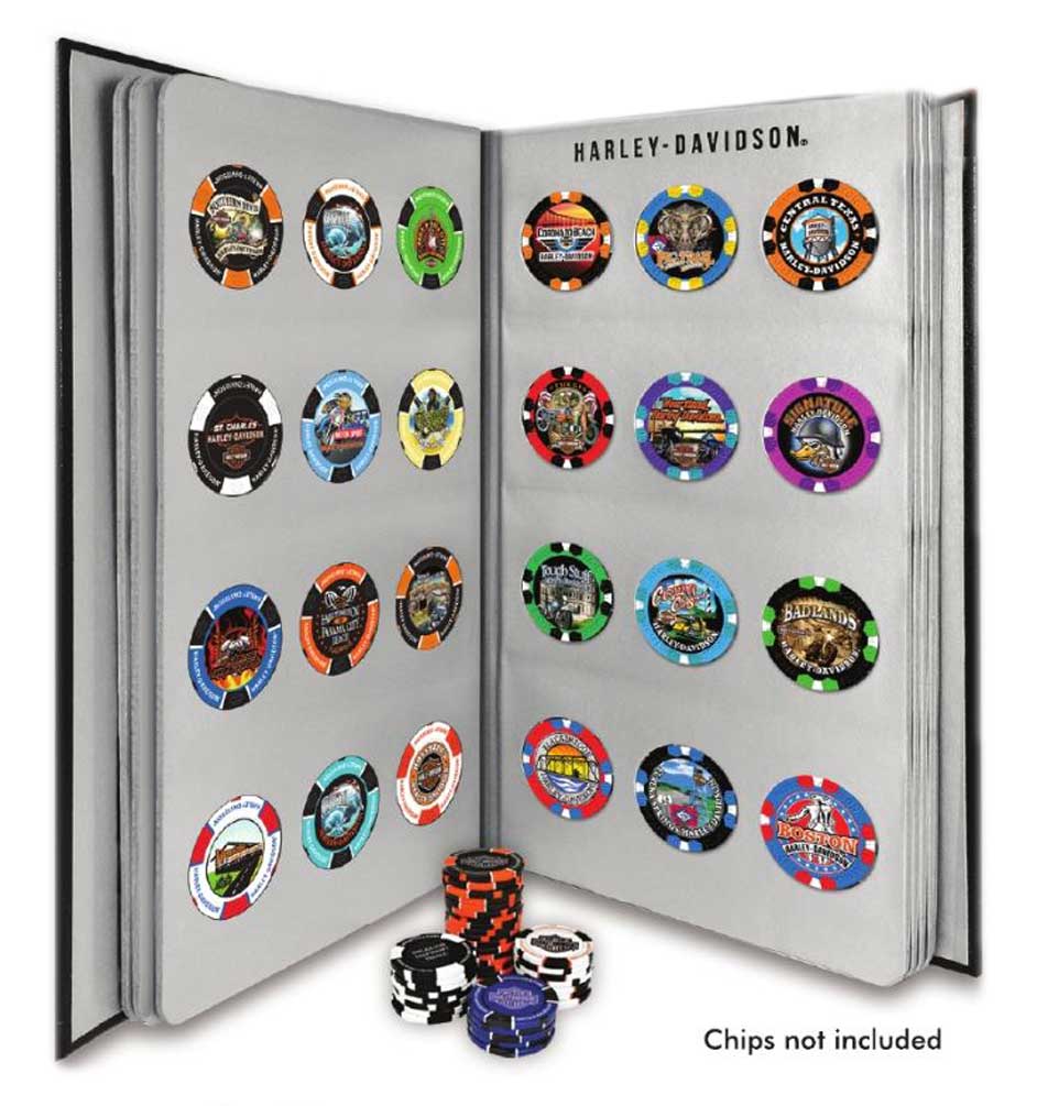 HarleyDavidson Collector's 96 Ct. Poker Chip Leather Grain Album