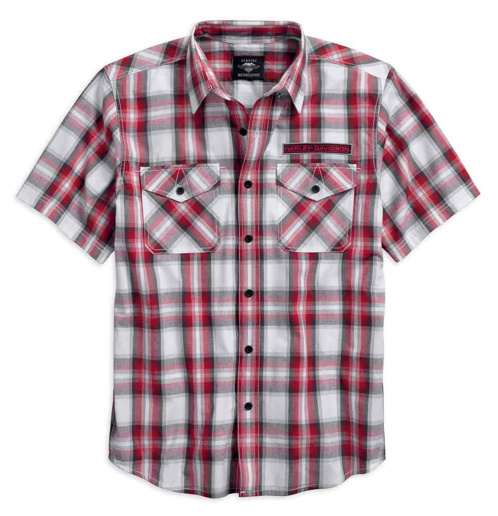 Harley-Davidson men/'s eagle plaid short sleeve