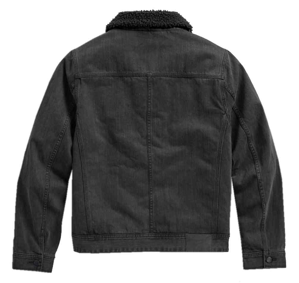 HarleyDavidson Men's Sherpa Fleece Collar Denim Causal Jacket, Black 9740817VM