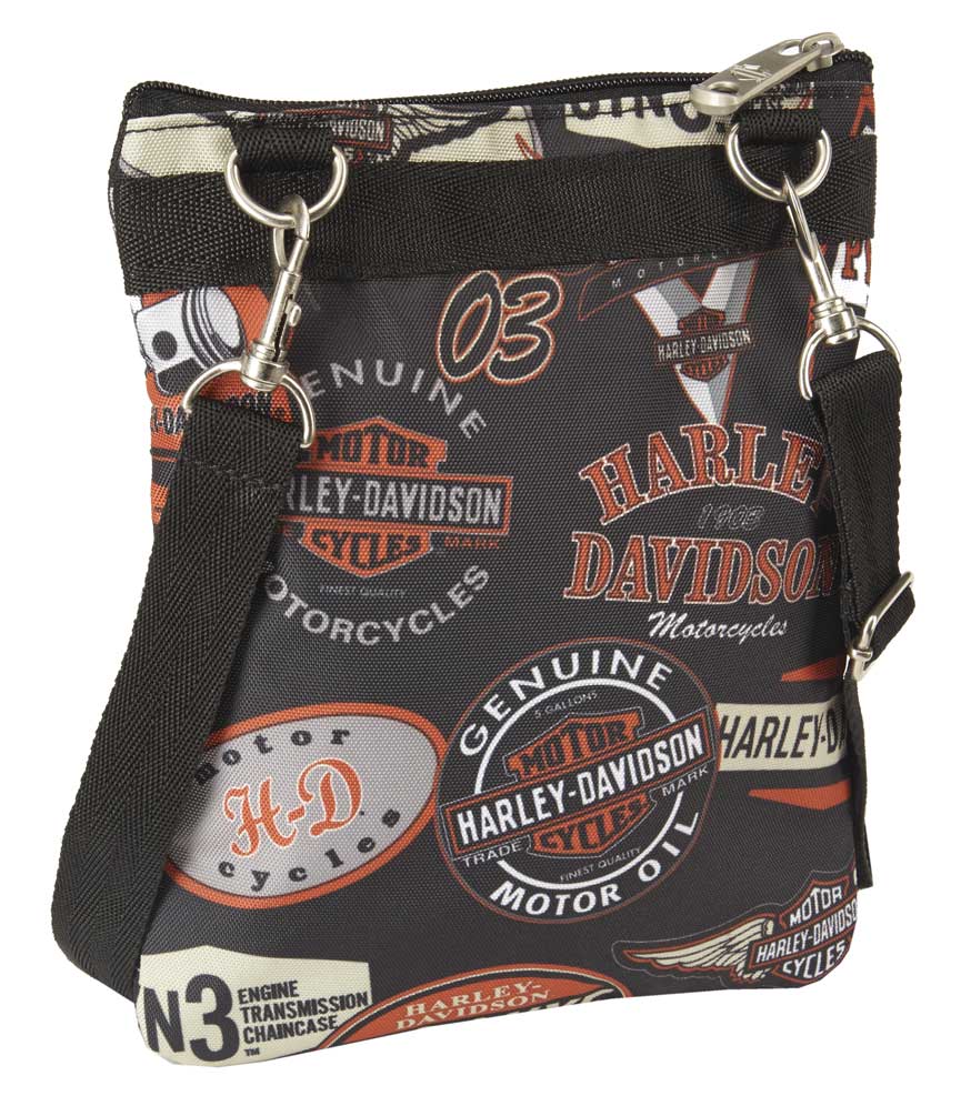 HarleyDavidson Women's XBody Crossbody Sling Purse, Vintage Print