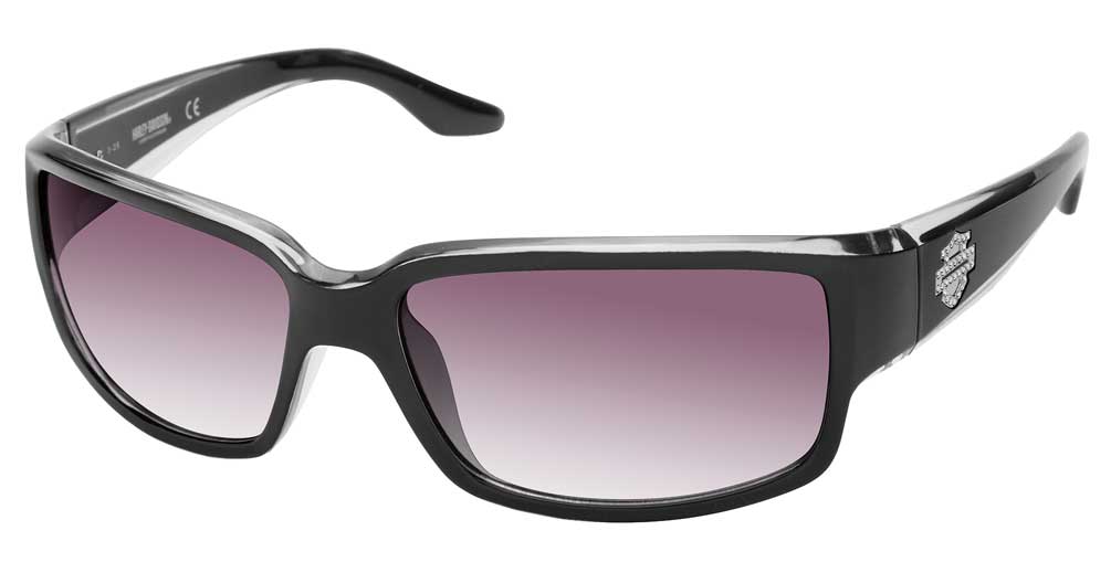 HarleyDavidson Women's Bejeweled B&S Sunglasses, Black Frame & Smoke