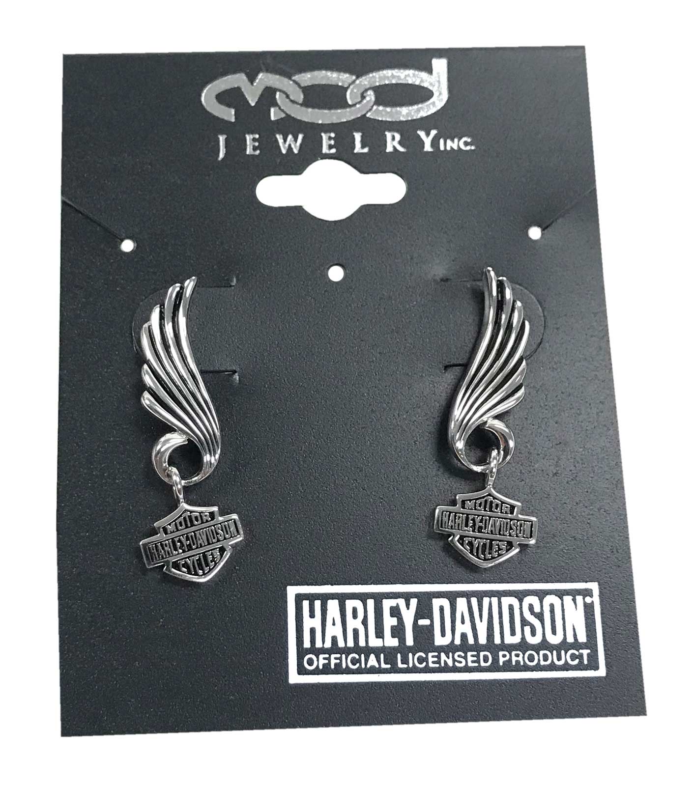 HarleyDavidson Women's Little Wing Bar & Shield Post Dangle Earrings