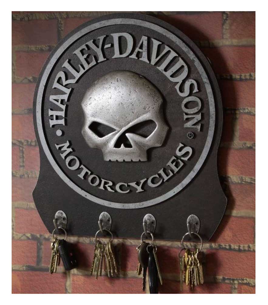 HarleyDavidson Sculpted 3D Willie G Skull Key Rack, Textured Finish