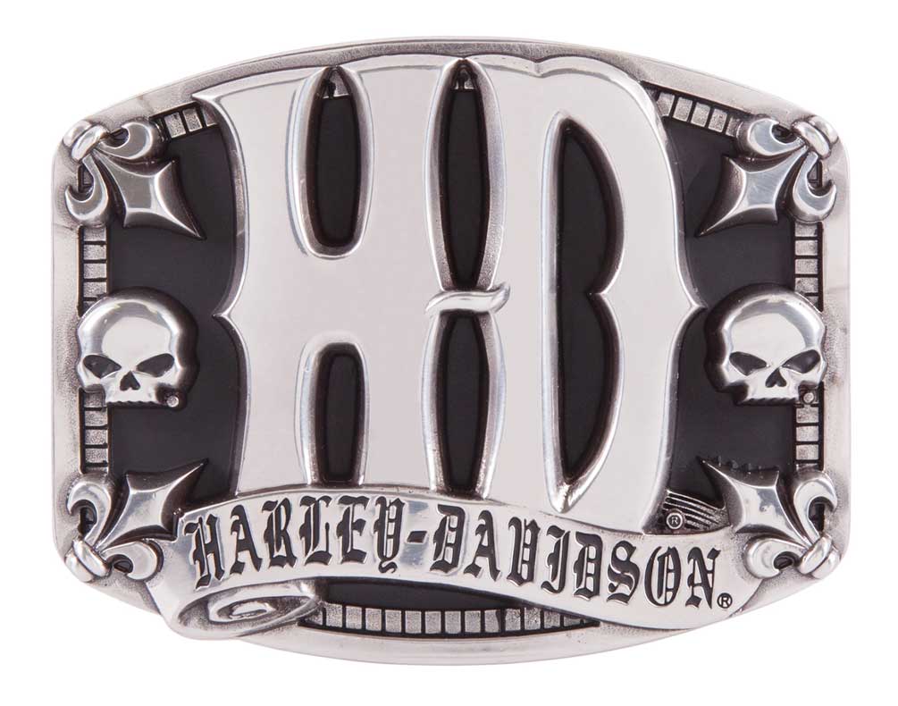 HarleyDavidson Men's Sculpted HD Belt Buckle, Antique Silver Finish