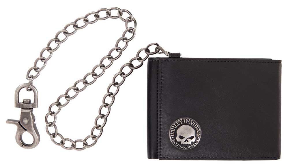 Harley-Davidson Men/'s Outsider Skull Bi-Fold Leather Wallet w// RFID HDMWA11664