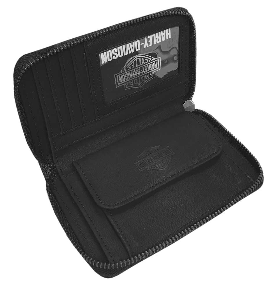 HarleyDavidson Women's Ride the Line Leather ZipAround Wallet