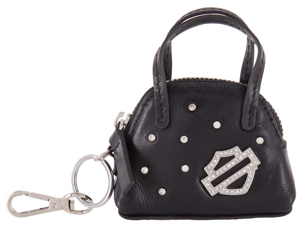 Harley-Davidson Women/'s Heart Leather Coin Purse Shiny Nickel Finish HDWWA11594