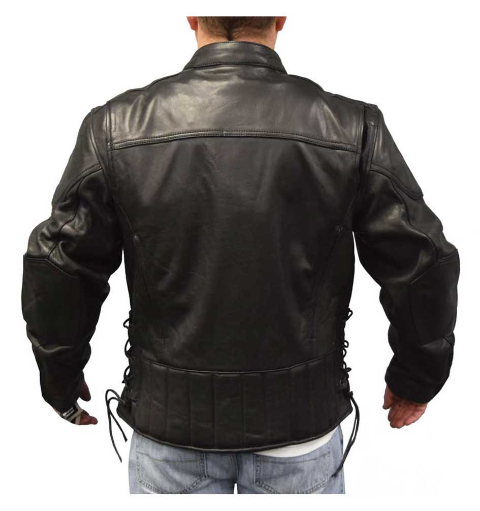 Redline Men's Touring Leather Motorcycle Jacket w/ Gator Lining M400GS