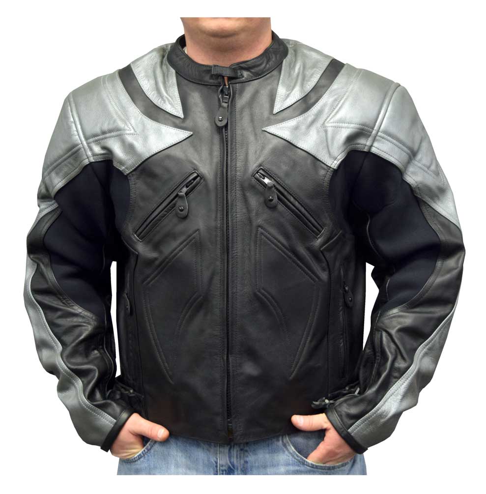 Redline Men's Racing Body Armor Jacket, Naked Buffalo Hide Leather M