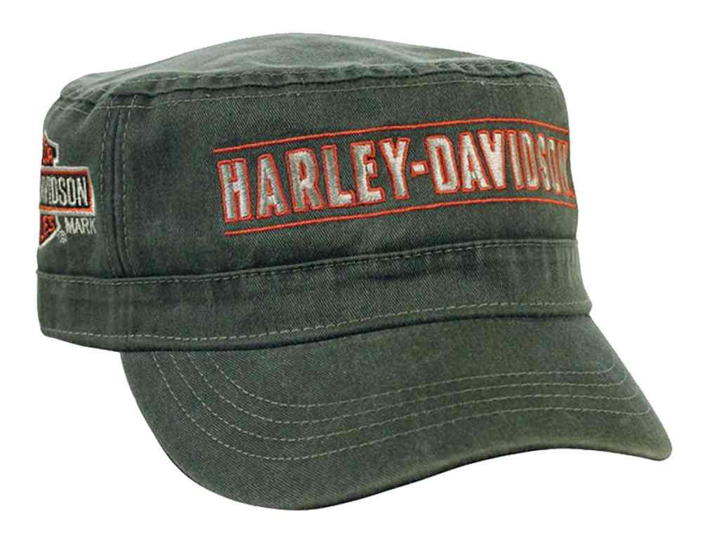 HarleyDavidson Men's Embroidered HD Script Painter's Cap, Olive Green