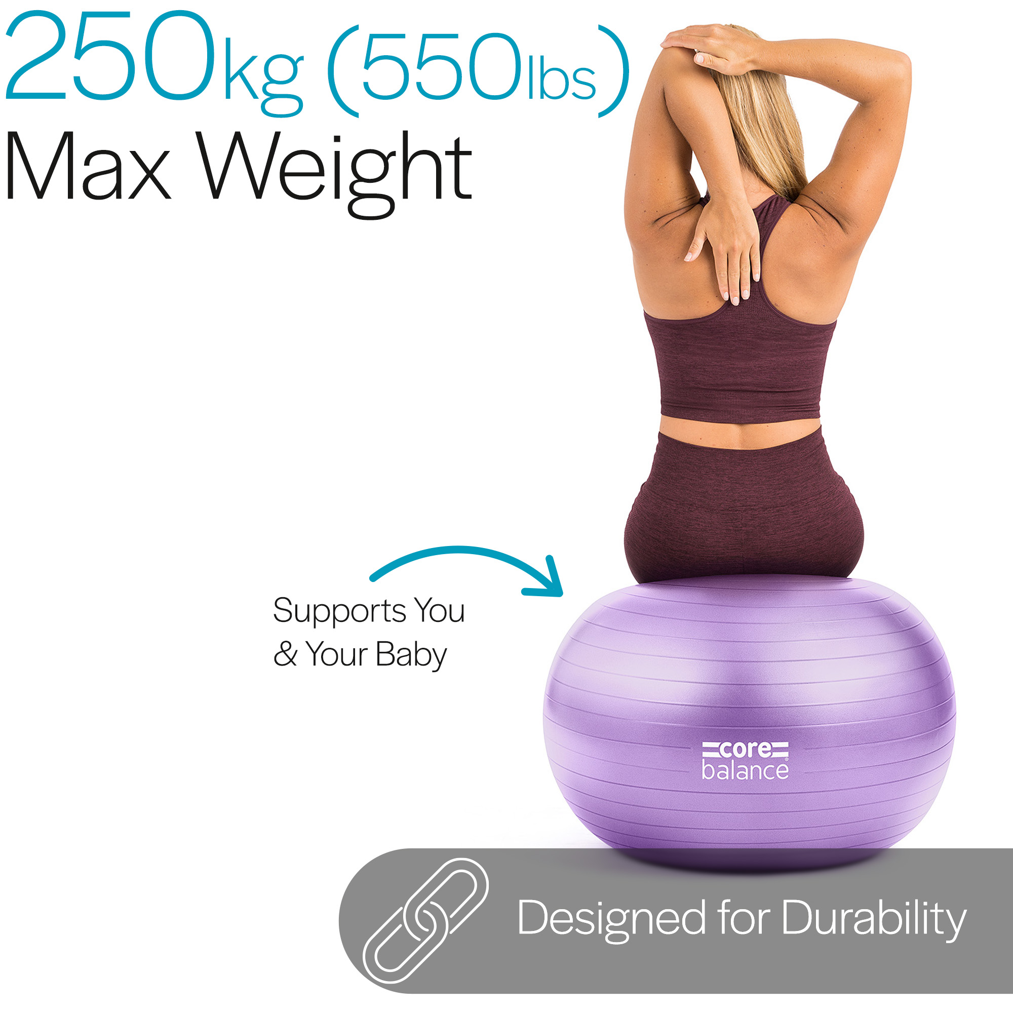 Gym Ball Exercise Fitness Yoga Pregnancy Anti Burst 55cm 65cm 75cm 85cm Pump - Picture 29 of 131