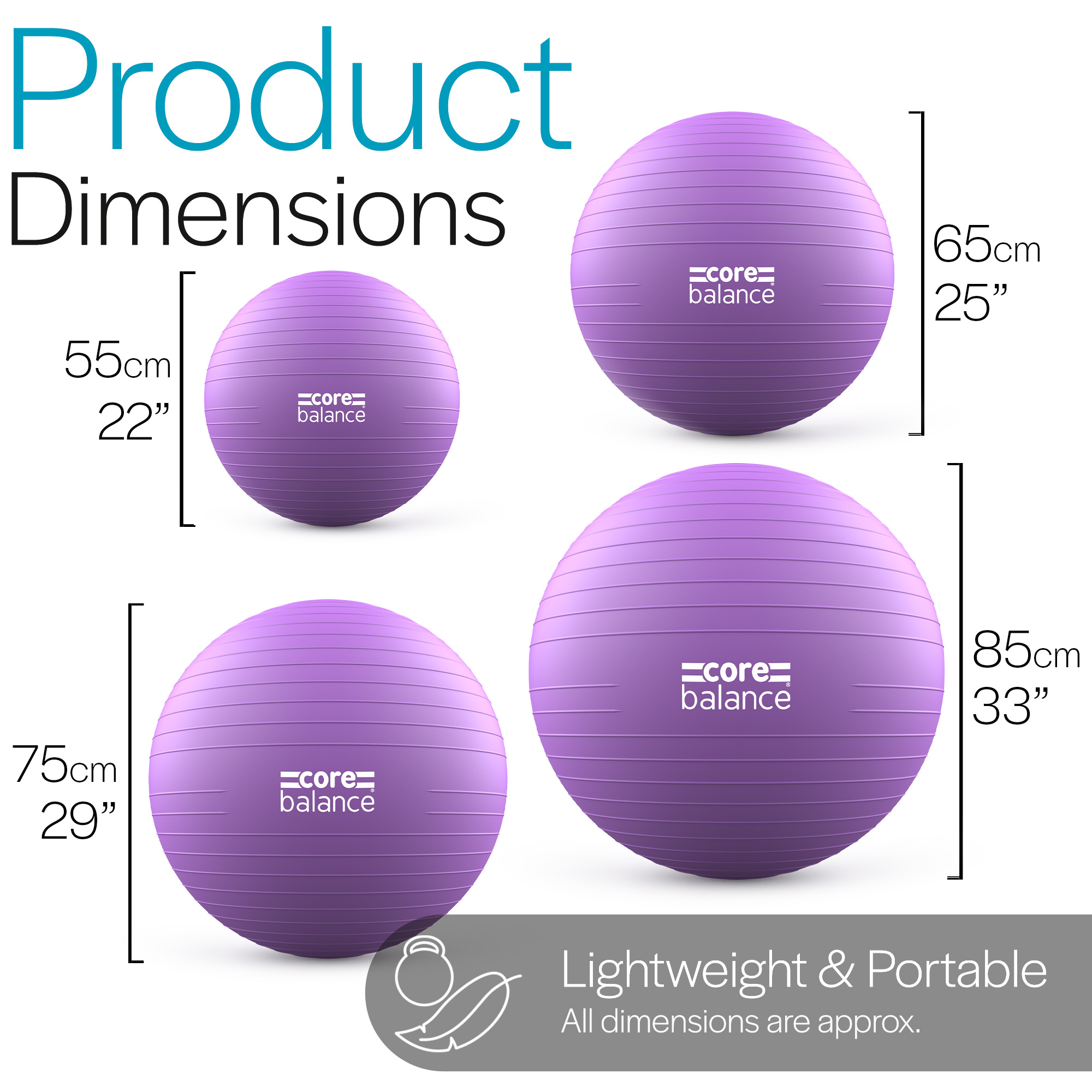 Gym Ball Exercise Fitness Yoga Pregnancy Anti Burst 55cm 65cm 75cm 85cm Pump - Picture 31 of 131