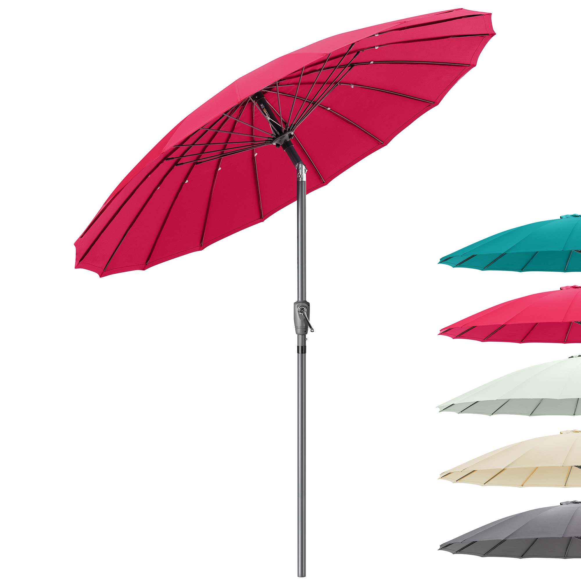 Shanghai Parasol Garden Umbrella Tilting Sunshade UV Resistant 2.6m Christow - Picture 43 of 56