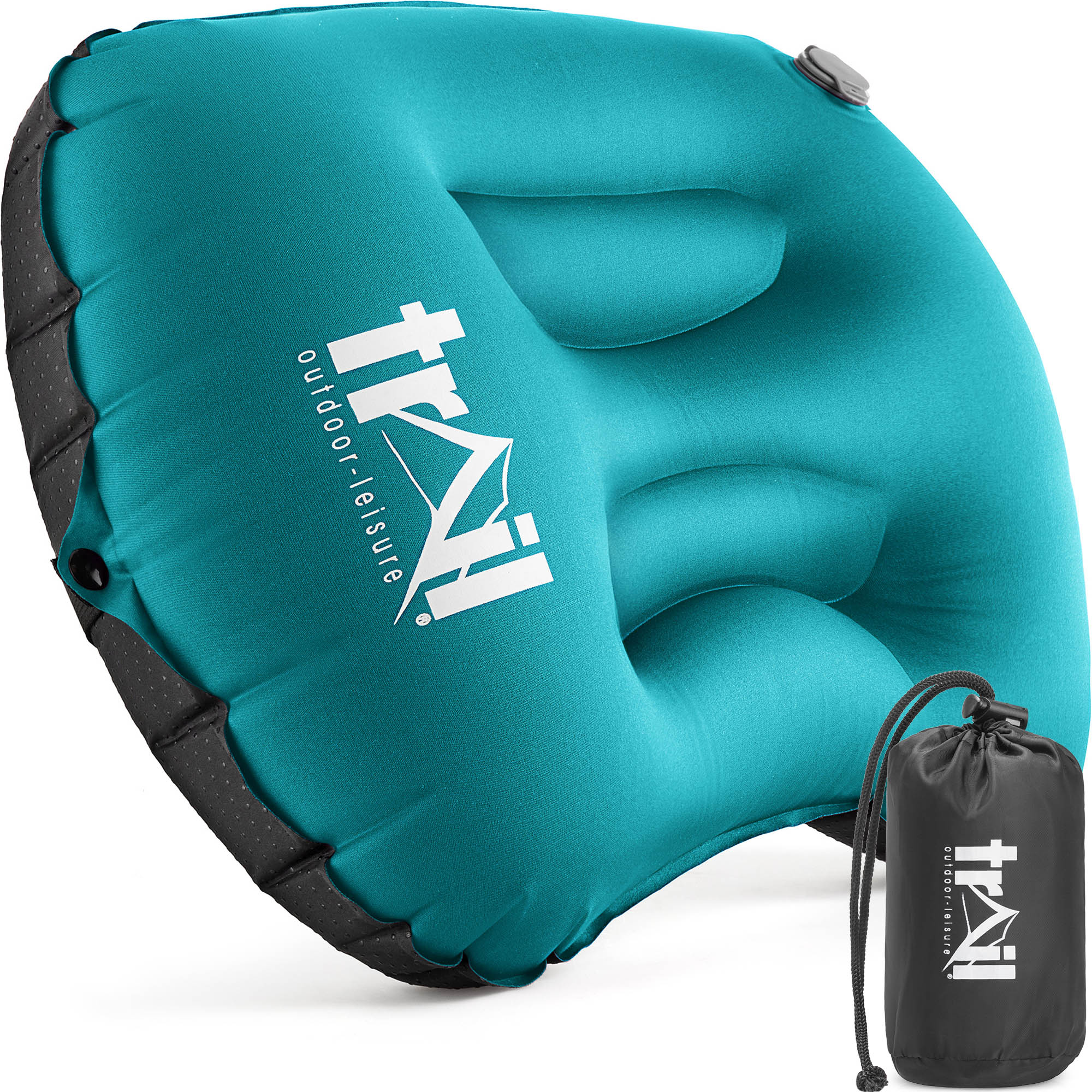 Inflatable Camping Pillow Large Travel Cushion Back Neck Support Waterproof - Picture 8 of 42