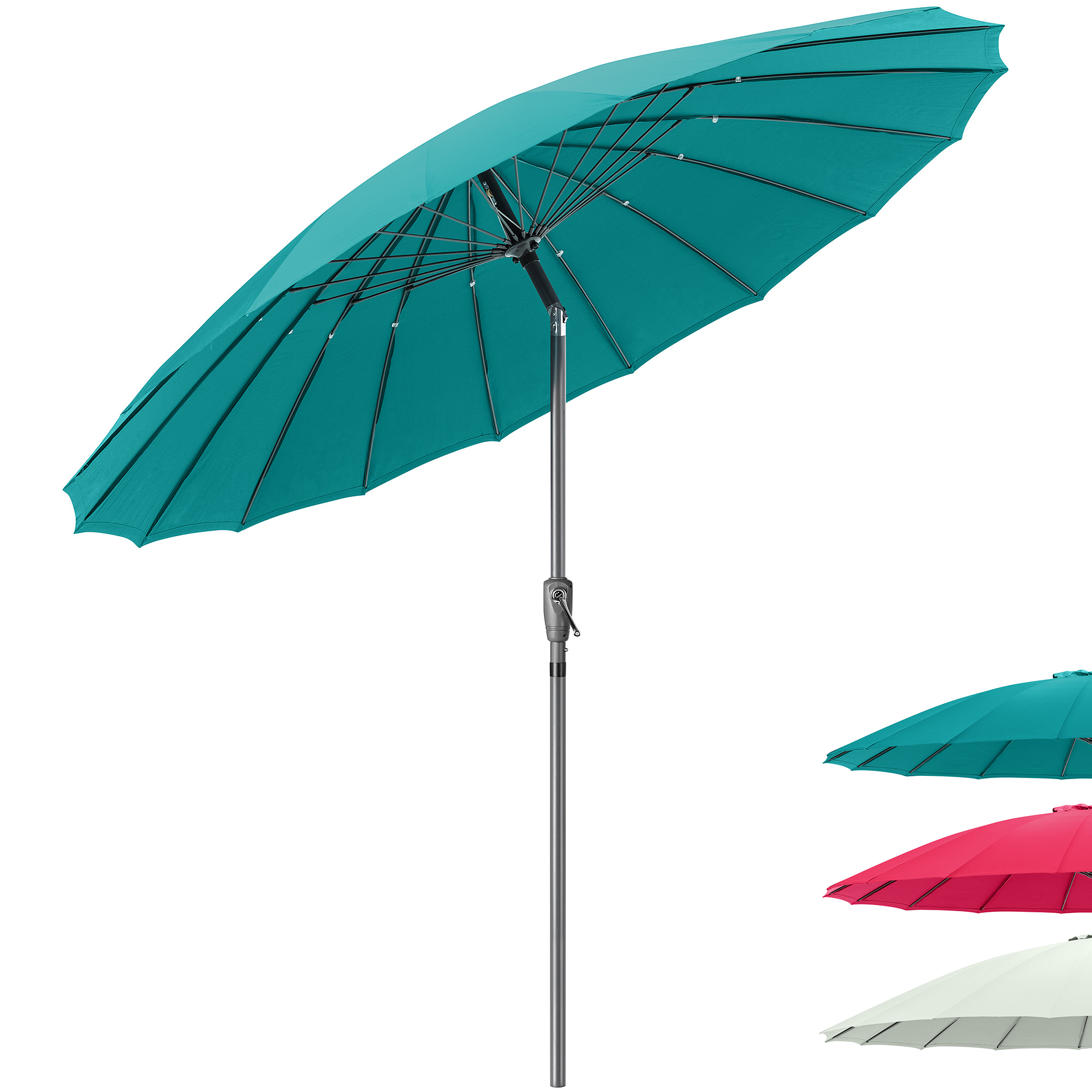 Shanghai Parasol Garden Umbrella Tilting Sunshade UV Resistant 2.6m Christow - Picture 22 of 56