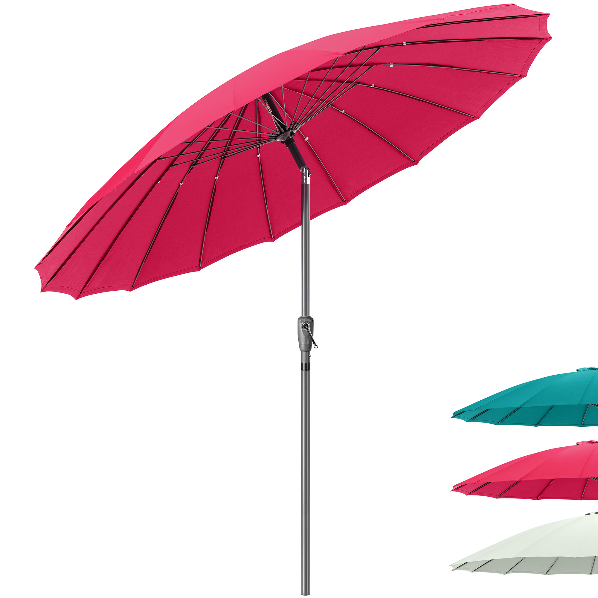 Shanghai Parasol Garden Umbrella Tilting Sunshade UV Resistant 2.6m Christow - Picture 15 of 56