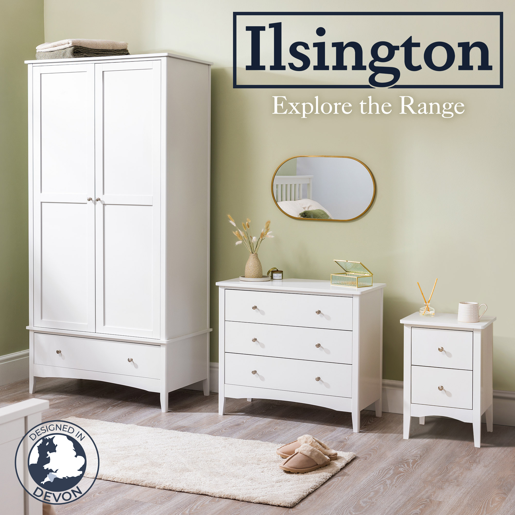 Bedside Table 2 Drawer Slim Bedroom Nightstand Storage Cabinet Unit - Picture 55 of 55