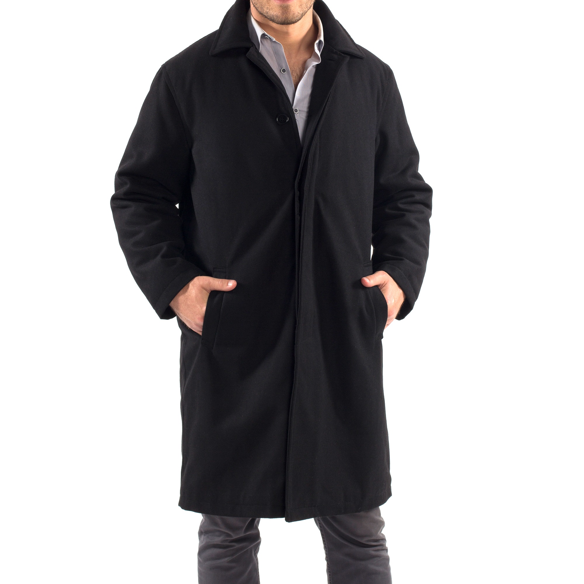 Alpine Swiss Mens Zach Knee Length Jacket Top Coat Trench Wool Blend Overcoat