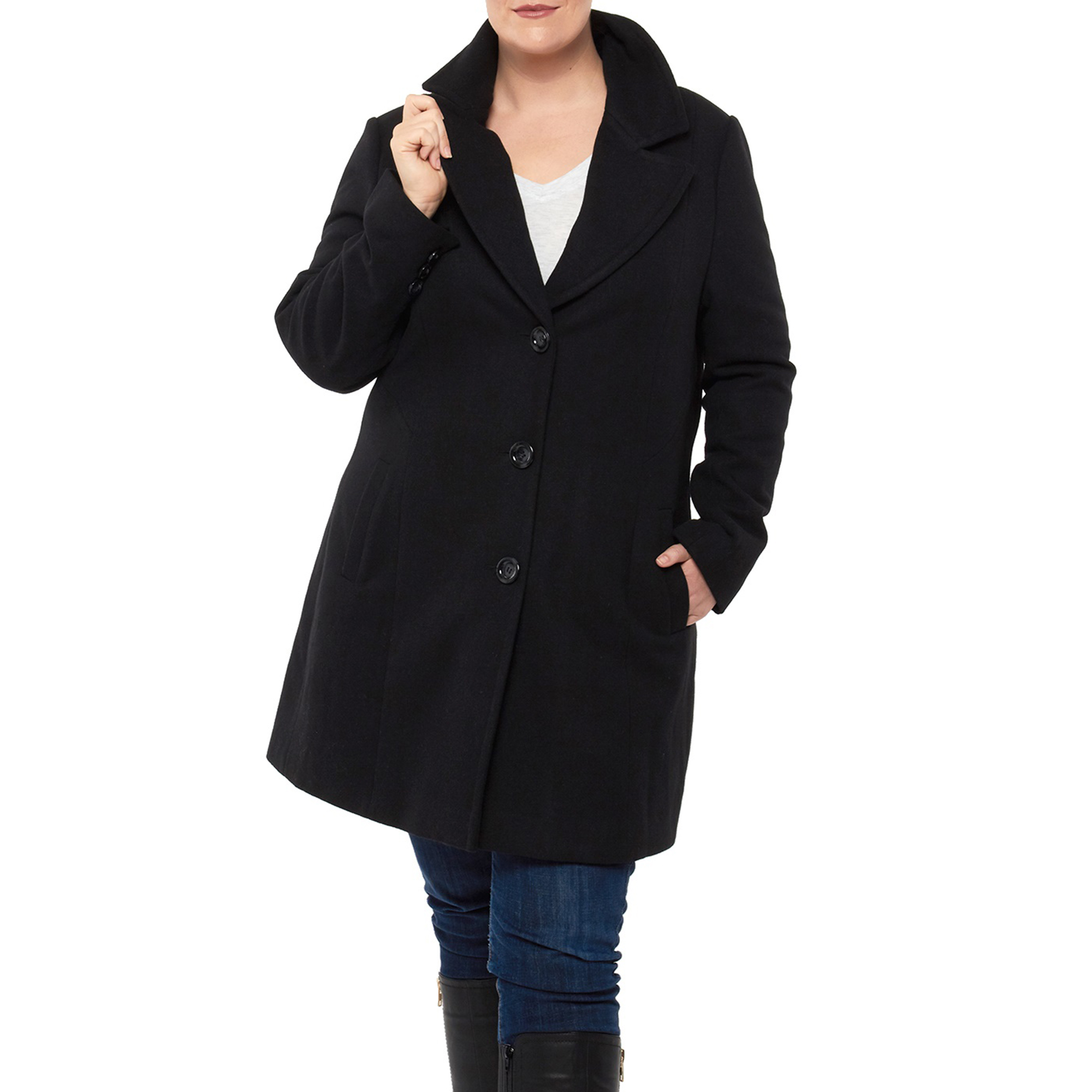Plus Size Wool Pea Coat