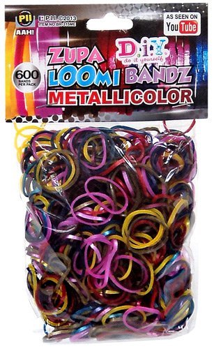 有关以下物品的详细资料: metallic rubber loom bands 600 pcs loom
