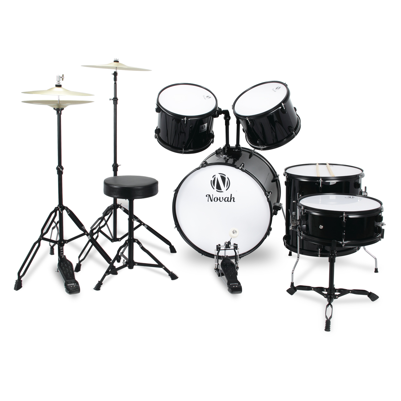NEW Drum Set for Beginners Complete Adult Full Size 5pc Set with