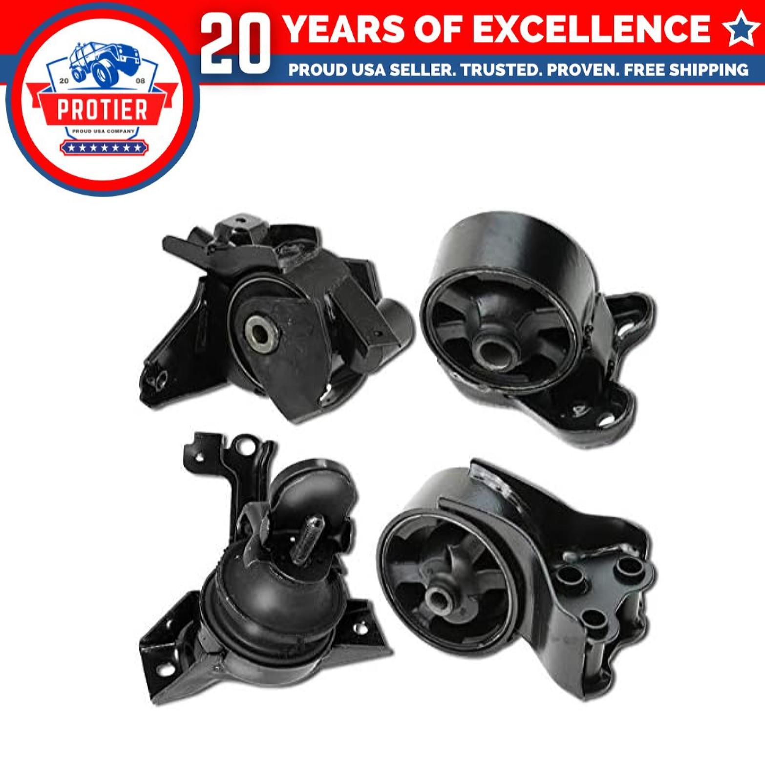 4Pc Engine Motor Mounts & Manual Transmission Mount Set For Hyundai Elantra 2001-2006 2.0L