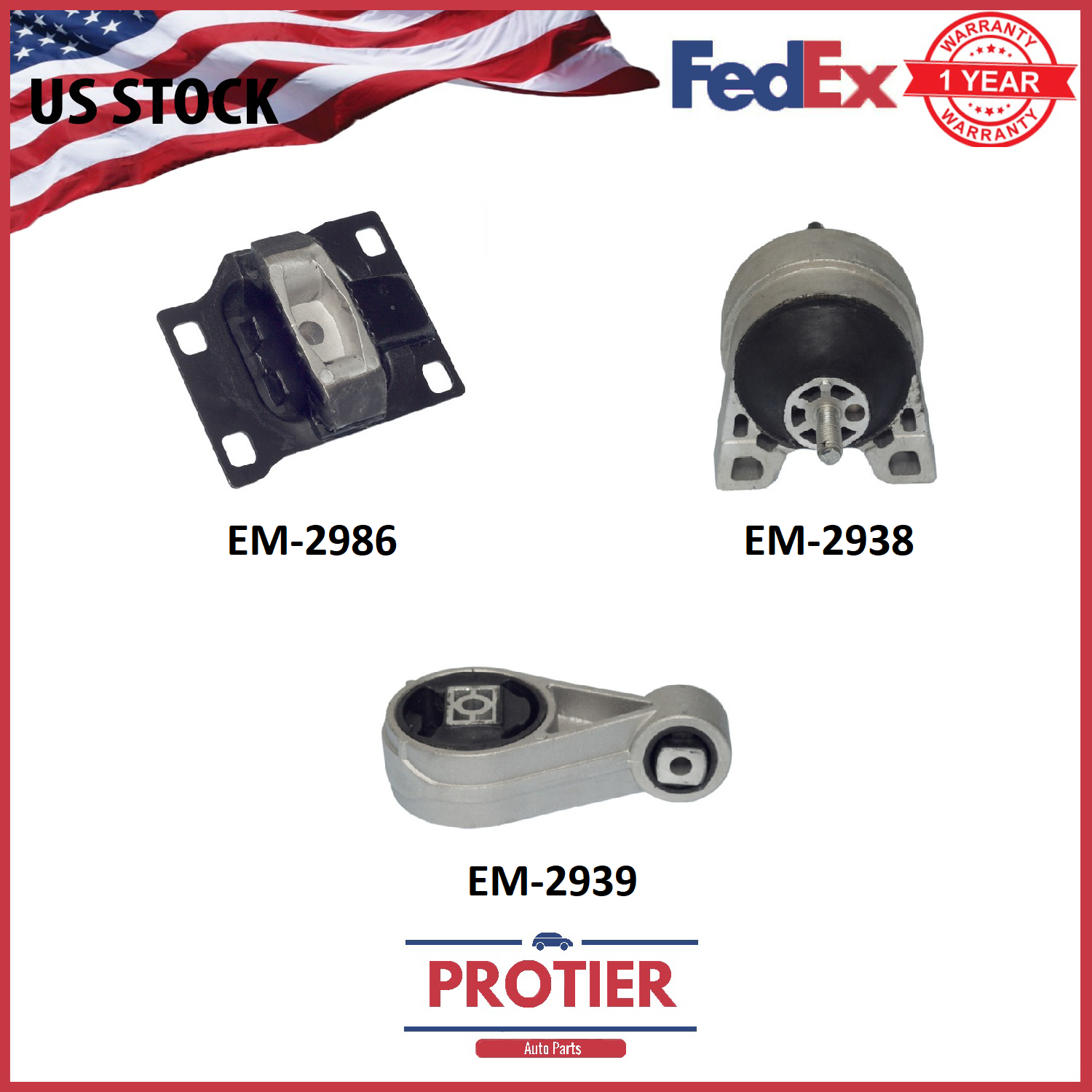 SET OF TRANSMISSION ENGINE MOUNT FOR 2000-2004 FORD FOCUS 2.0L DOHC