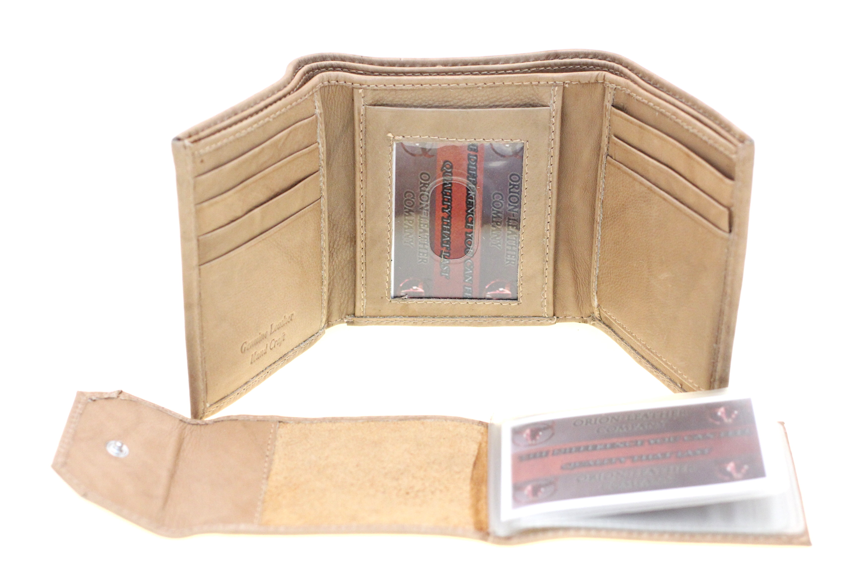 Mens Wallet Trifold Genuine Leather Removable Card Holder Case 1 ID